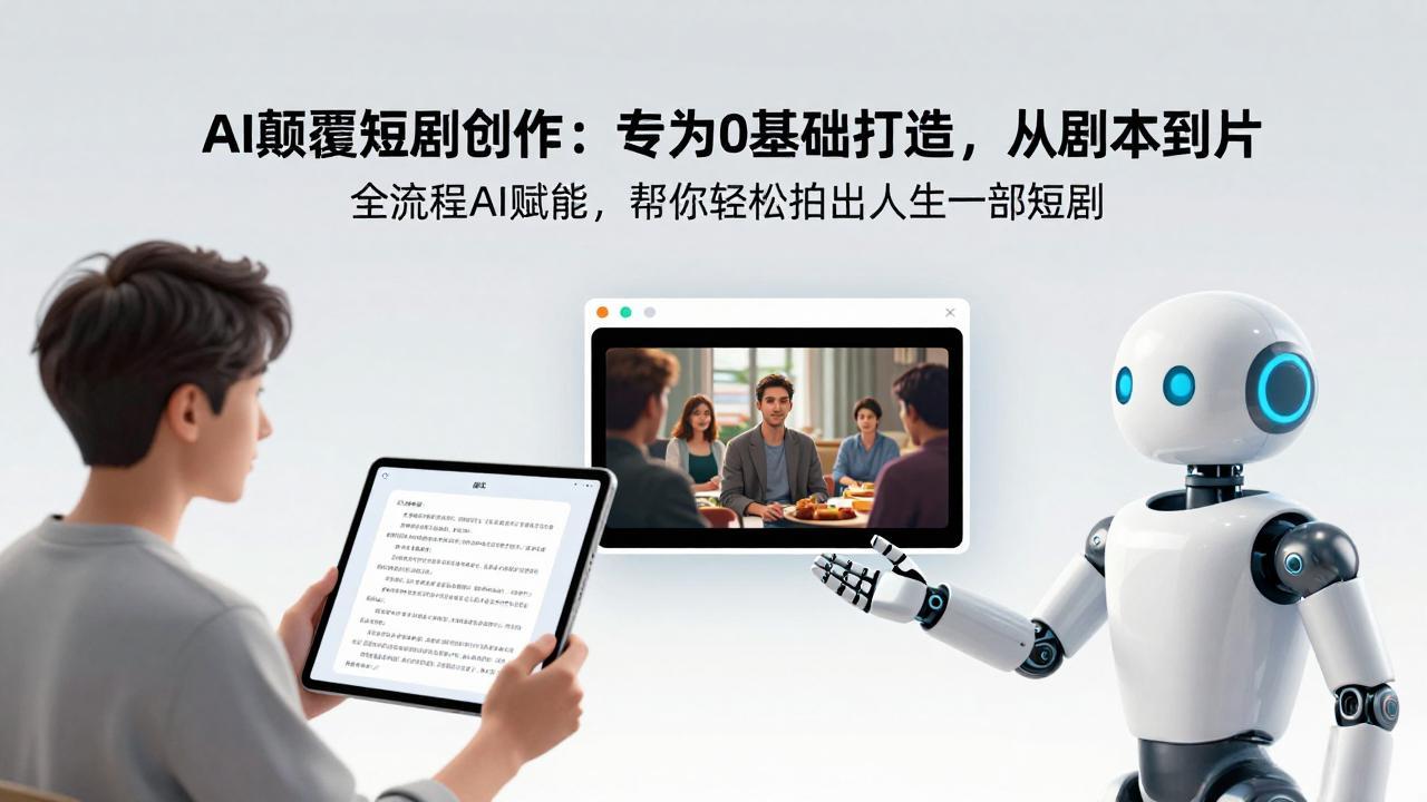 AI颠覆短剧创作：专为0基础打造，从剧本到成片全流程AI赋能，帮你轻松拍出人生第一部短剧-瀚宇网创
