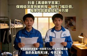 抖音【离谱数学答案】保姆级深度拆解教程，制作门槛巨低，每条内容都能轻松冲万赞，附详细步骤-瀚宇网创