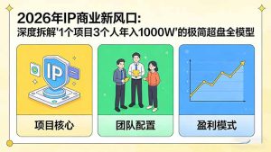 2026年IP商业新风口：深度拆解“1个项目3个人年入1000W”的极简超盘全模型-瀚宇网创