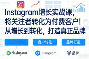 Instagram增长实战课,将关注者转化为付费客户!从增长到转化,打造真正品牌(双语字幕)-瀚宇网创