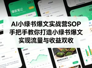 AI小绿书爆文实战营SOP，手把手教你打造小绿书爆文，实现流量与收益双收-瀚宇网创