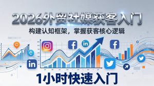 2026 外贸社媒获客入门：1小时搭建认知框架，新手快速开启社媒获客之路-瀚宇网创
