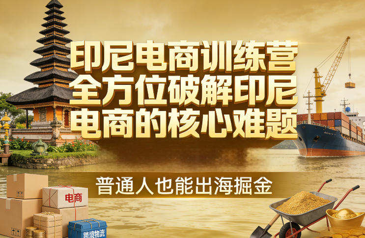 印尼电商训练营，全方位破解印尼电商的核心难题，普通人也能出海掘金-瀚宇网创
