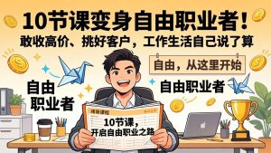 10 节课变身自由职业者！敢收高价、挑好客户，工作生活自己说了算-瀚宇网创