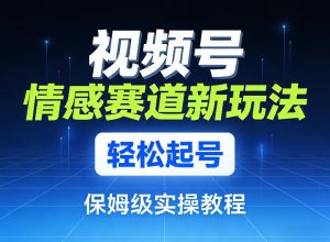 视频号情感赛道新玩法，轻松起号，保姆级实操教程-瀚宇网创