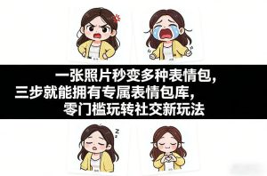 一张照片秒变多种表情包，三步就能拥有专属表情包库，零门槛玩转社交新玩法【文档】-瀚宇网创