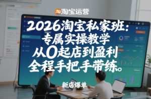 2026淘宝私家班：专属实操教学，从0起店到盈利，全程手把手带练(更新26年3月)-瀚宇网创