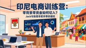印尼电商训练营：零背景零资金如何切入？Jack与张哥手把手带你避坑-瀚宇网创