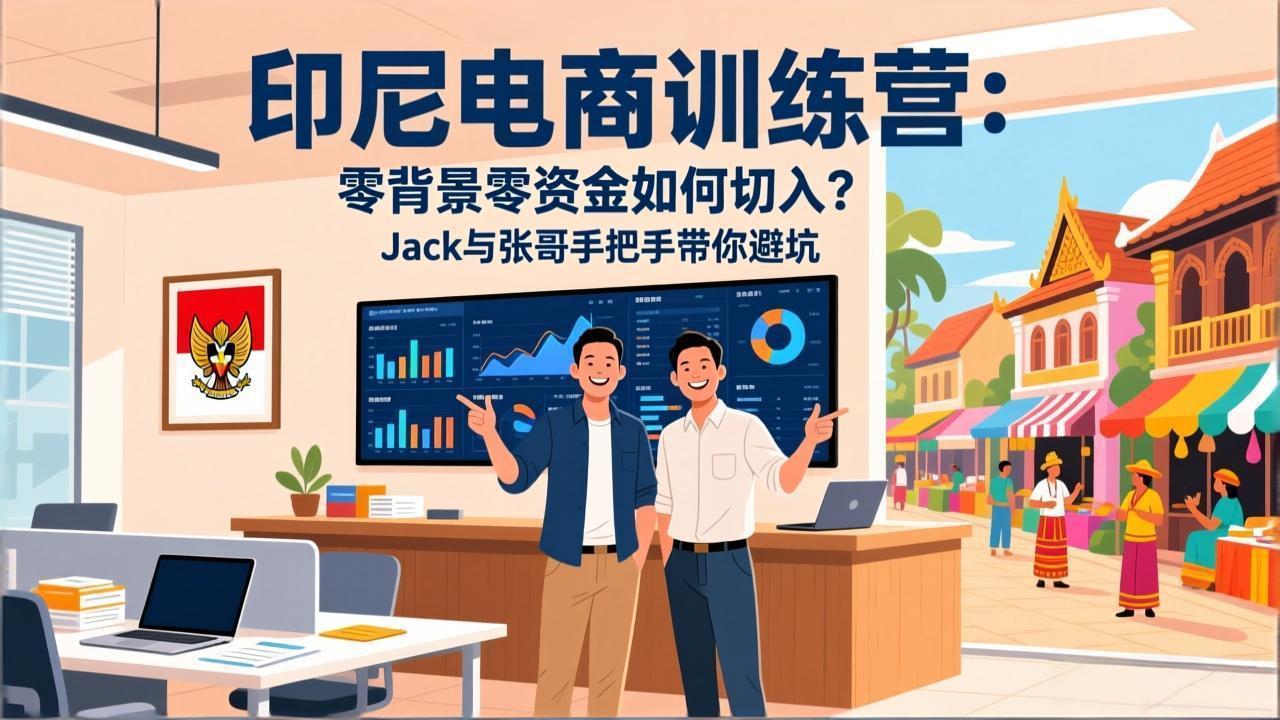 印尼电商训练营：零背景零资金如何切入？Jack与张哥手把手带你避坑-瀚宇网创