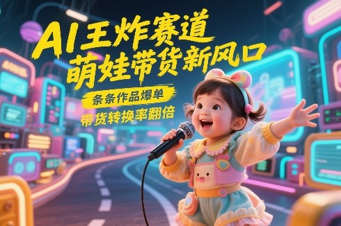 AI王炸赛道，萌娃带货新风口，条条作品爆单，带货转换率翻倍，核心逻辑拆解-瀚宇网创