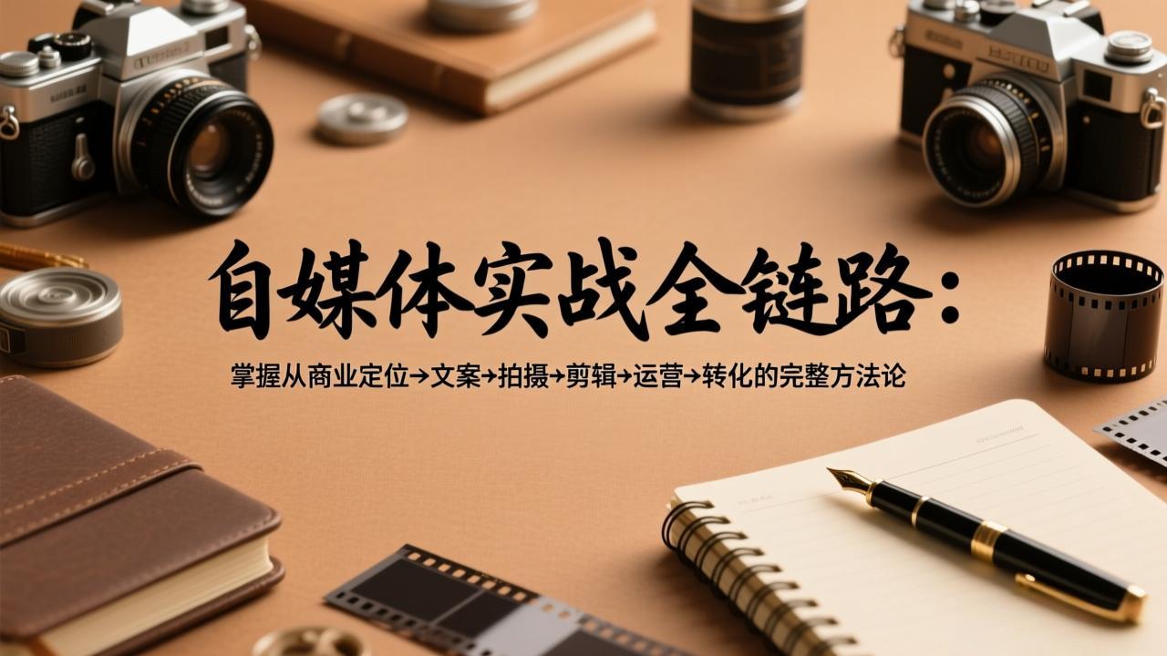 自媒体实战全链路：掌握从商业定位→文案→拍摄→剪辑→运营→转化的完整方法论-瀚宇网创