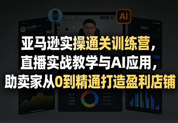 亚马逊实操通关训练营,直播实战教学与AI应用,助卖家从0到精通打造盈利店铺(更新3月23日)-瀚宇网创