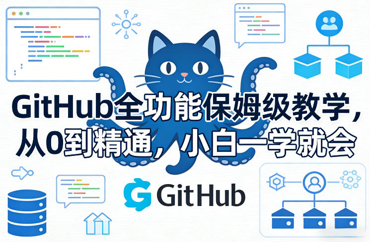 GitHub全功能保姆级教学，从0到精通，小白一学就会-瀚宇网创