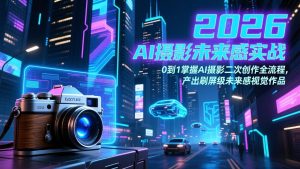 2026 AI摄影未来感实战：0到1掌握AI摄影二次创作全流程，产出刷屏级未来感视觉作品-瀚宇网创