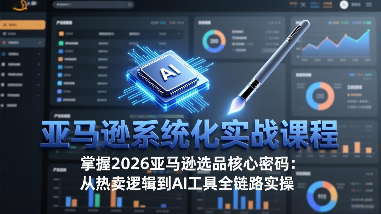 亚马逊系统化实战课-更新3月：2026最新选品方法论，从热卖原因分析到AI作图，提升选品成功率-瀚宇网创