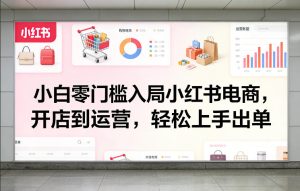 小白零门槛入局小红书电商，开店到运营，轻松上手出单-瀚宇网创