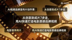 AI视频品牌宣传片创作课：从创意到成片7步走，用AI快速打造电影质感品牌视频-瀚宇网创