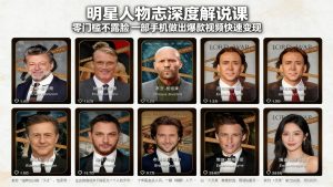 明星人物志深度解说课:零门槛不露脸,一部手机做出爆款视频快速变现-瀚宇网创
