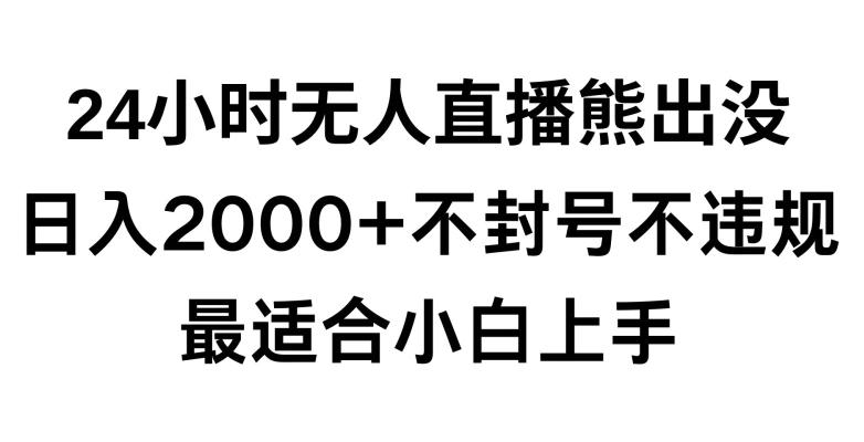 快手24小时无人直播熊出没，不封直播间，不违规，日入2000+，最适合小白上手，保姆式教学【揭秘】-瀚宇网创