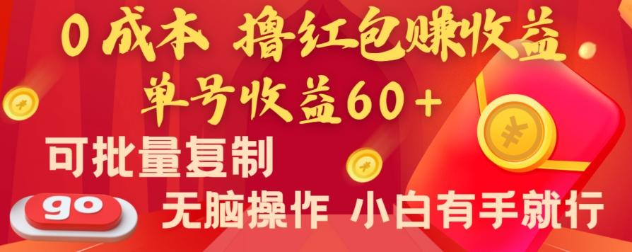 全新平台,0成本撸红包赚收益,单号收益60+,可批量复制,无脑操作,小白有手就行【揭秘】-瀚宇网创