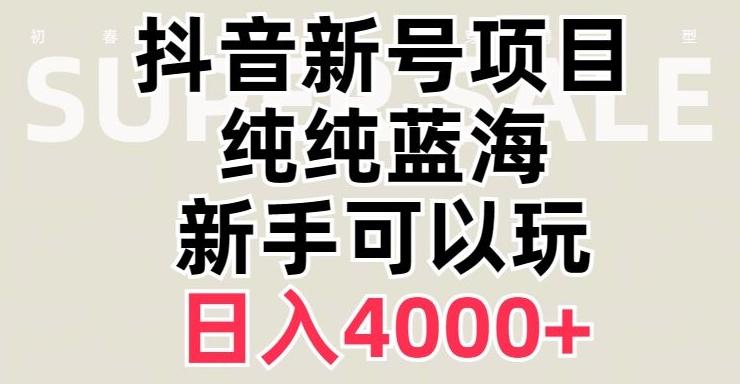 抖音蓝海赛道，必须是新账号，日入4000+【揭秘】-瀚宇网创
