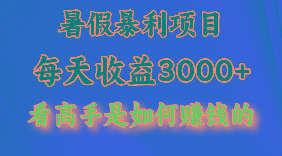 暑假暴力项目 1天收益3000+,视频号,快手,不露脸直播.次日结算-瀚宇网创