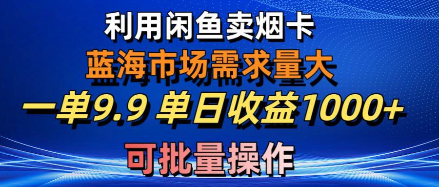 利用咸鱼卖烟卡，蓝海市场需求量大，一单9.9单日收益1000+，可批量操作-瀚宇网创