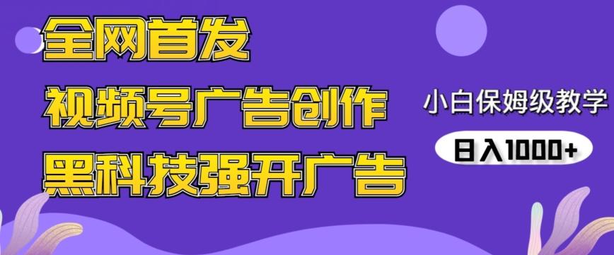 全网首发蝴蝶号广告创作,用AI做视频,黑科技强开广告,小白跟着做,日入1000+【揭秘】-瀚宇网创