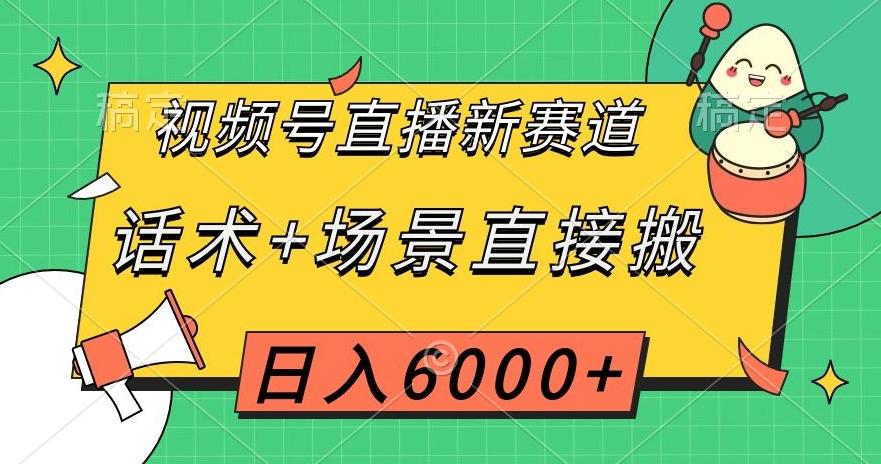 视频号直播新赛道，话术+场景直接搬，日入6000+【揭秘】-瀚宇网创