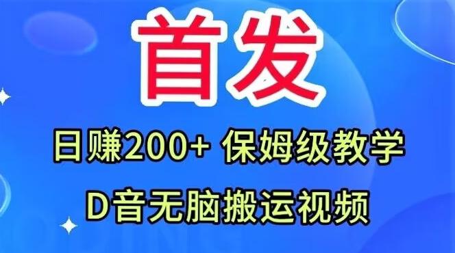 首发，抖音无脑搬运视频，日赚200+保姆级教学【揭秘】-瀚宇网创