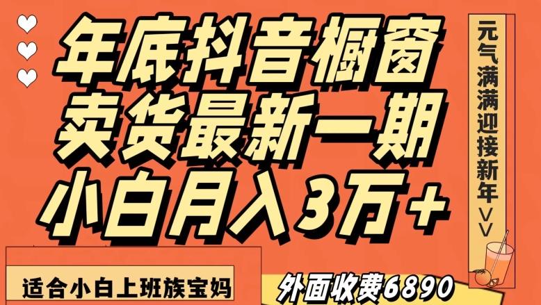 外面收费6890元年底抖音橱窗卖货最新一期，小白月入3万，适合小白上班族宝妈【揭秘】-瀚宇网创