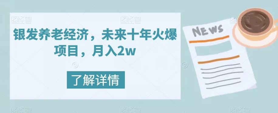 银发养老经济，未来十年火爆项目，月入2w【揭秘】-瀚宇网创