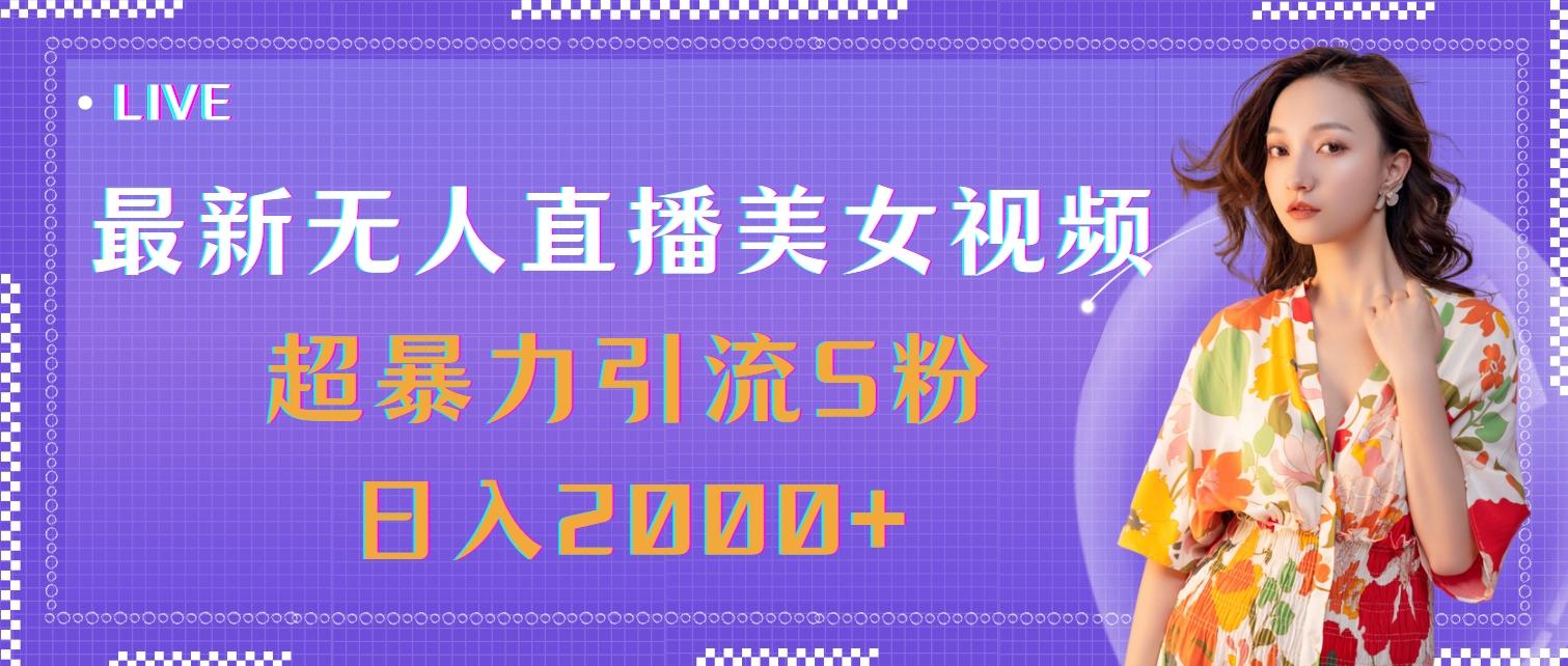 最新无人直播美女视频，超暴力引流S粉日入2000+-瀚宇网创