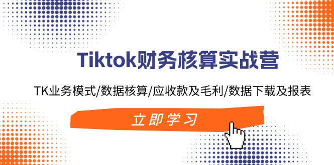 Tiktok财务核算实战营：TK业务模式/数据核算/应收款及毛利/数据下载及报表-瀚宇网创
