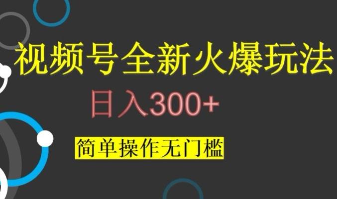 视频号最新爆火玩法，日入300+，简单操作无门槛【揭秘】-瀚宇网创