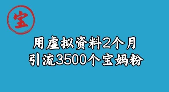 宝哥虚拟资料项目，2个月引流3500个宝妈粉-瀚宇网创