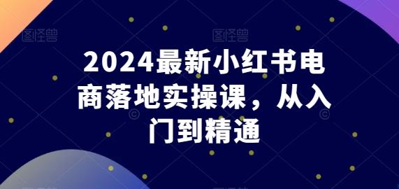 2024最新小红书电商落地实操课,从入门到精通-瀚宇网创