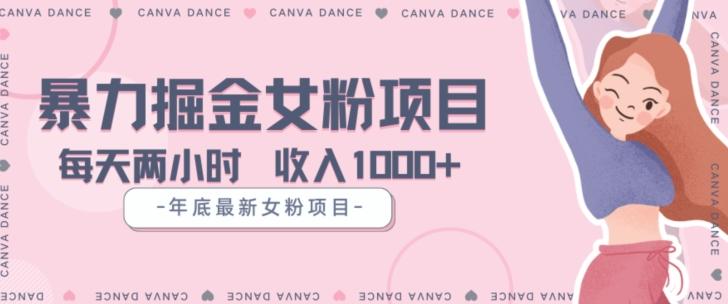 年底暴力女粉掘金项目5天变现1.5W+【揭秘】-瀚宇网创