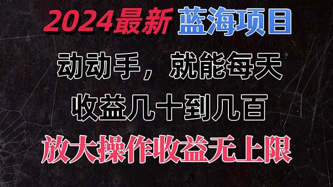有手就行的2024全新蓝海项目，每天1小时收益几十到几百，可放大操作收…-瀚宇网创