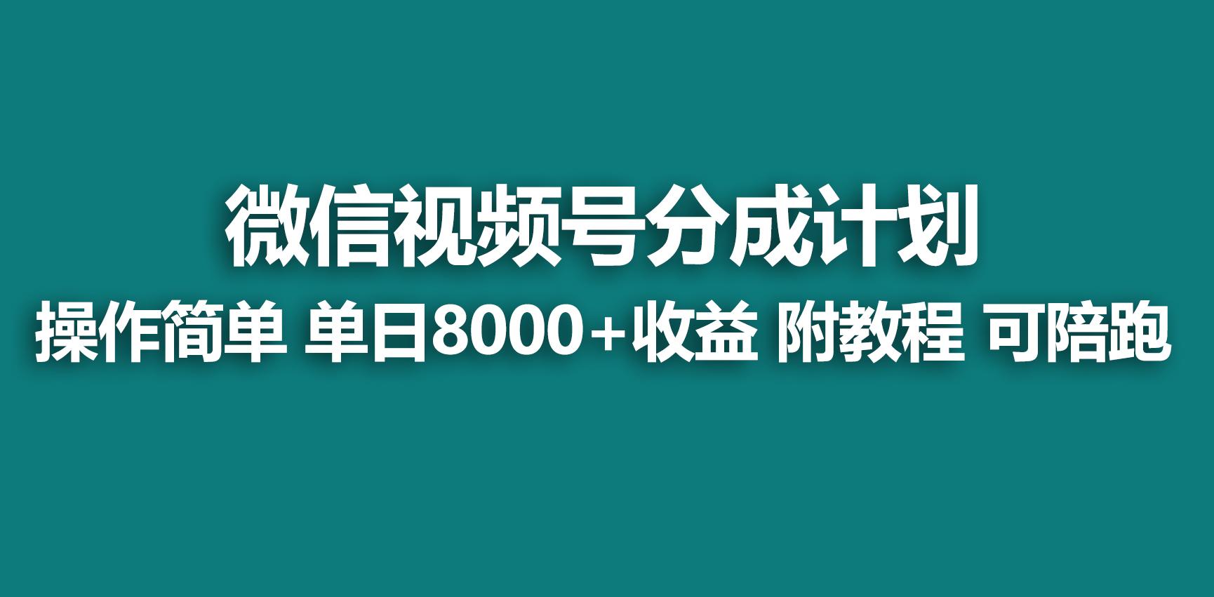 【蓝海项目】视频号分成计划,快速开通收益,单天爆单8000+,送玩法教程-瀚宇网创
