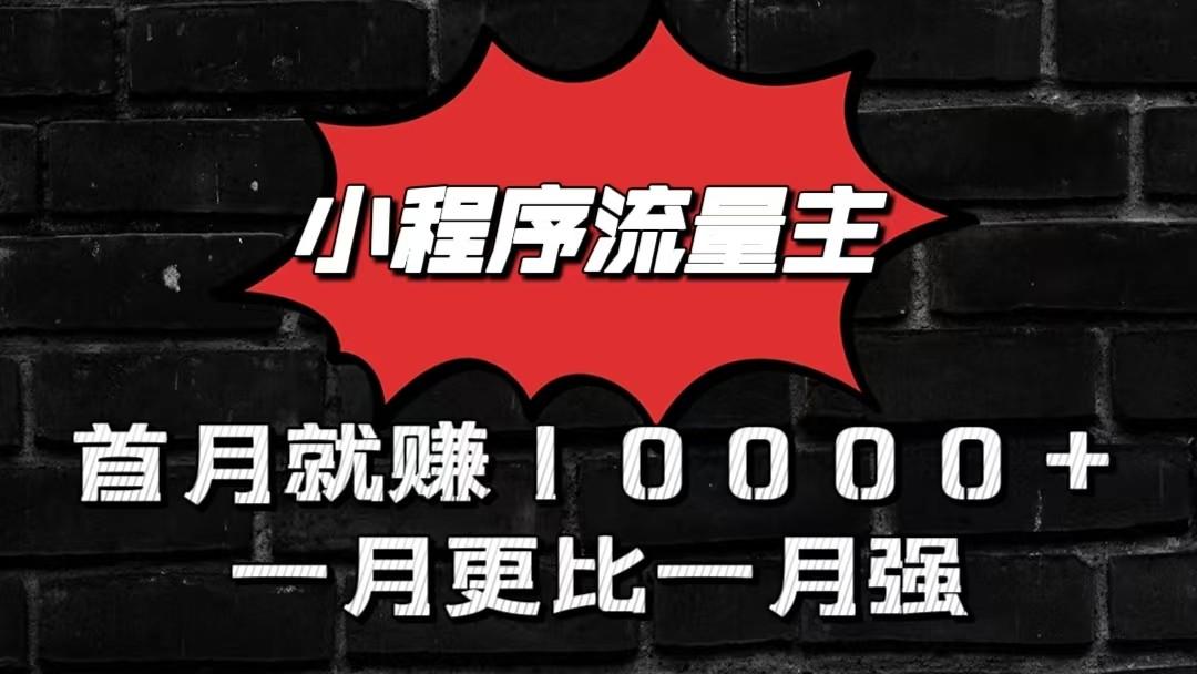 小程序流量主首月就赚10000+，一月更比一月强！小本创业首选-瀚宇网创