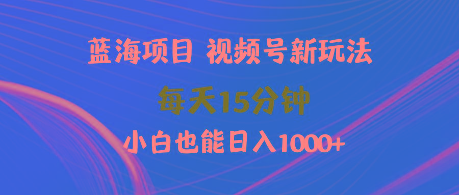 (9813期)蓝海项目视频号新玩法 每天15分钟 小白也能日入1000+-瀚宇网创