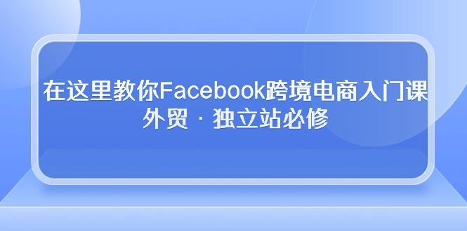 在这里教你Facebook跨境电商入门课，外贸·独立站必修-瀚宇网创