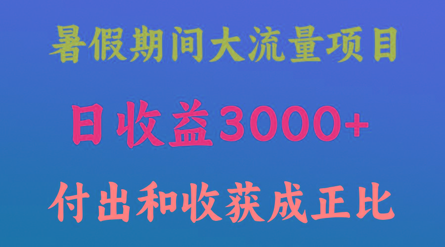 一天收益3000+，暑假期间， 这个项目才是真火-瀚宇网创
