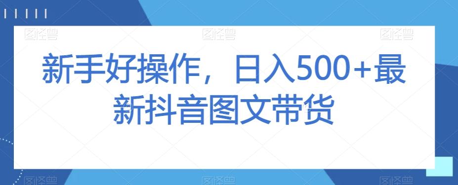 新手好操作,日入500+最新抖音图文带货【揭秘】-瀚宇网创