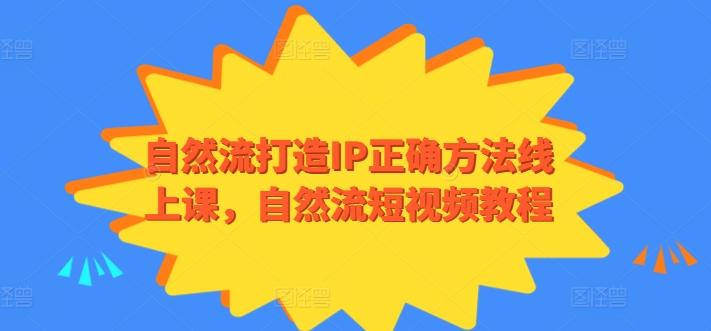 自然流打造IP正确方法线上课，自然流短视频教程-瀚宇网创