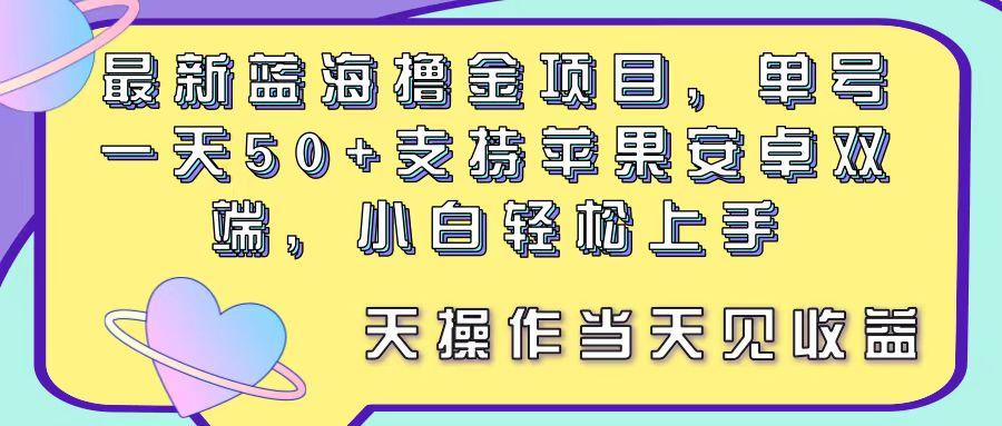 最新蓝海撸金项目，单号一天50+， 支持苹果安卓双端，小白轻松上手 当…-瀚宇网创