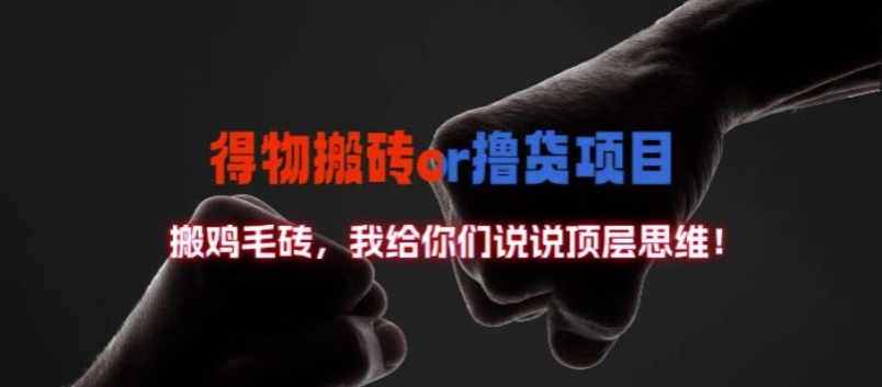 得物搬砖撸货项目?掰下数据，我给你们说说顶层思维【揭秘】-瀚宇网创