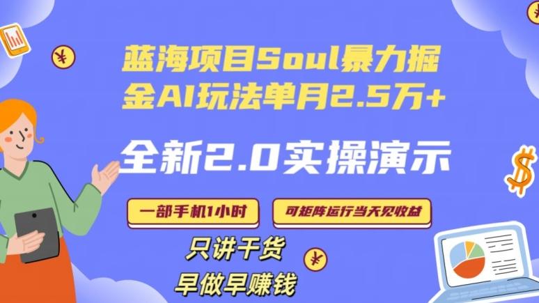 Soul怎么做到单月变现25000+全新2.0AI掘金玩法全程实操演示小白好上手【揭秘】-瀚宇网创