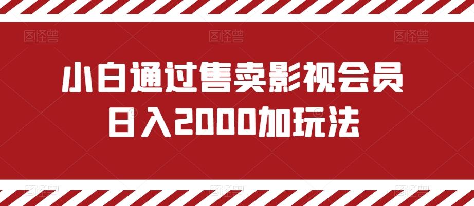 小白通过售卖影视会员日入2000加玩法-瀚宇网创